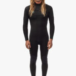 Traje de neopreno Vissla 7 Seas 4/3 mm chest zip negro para surf