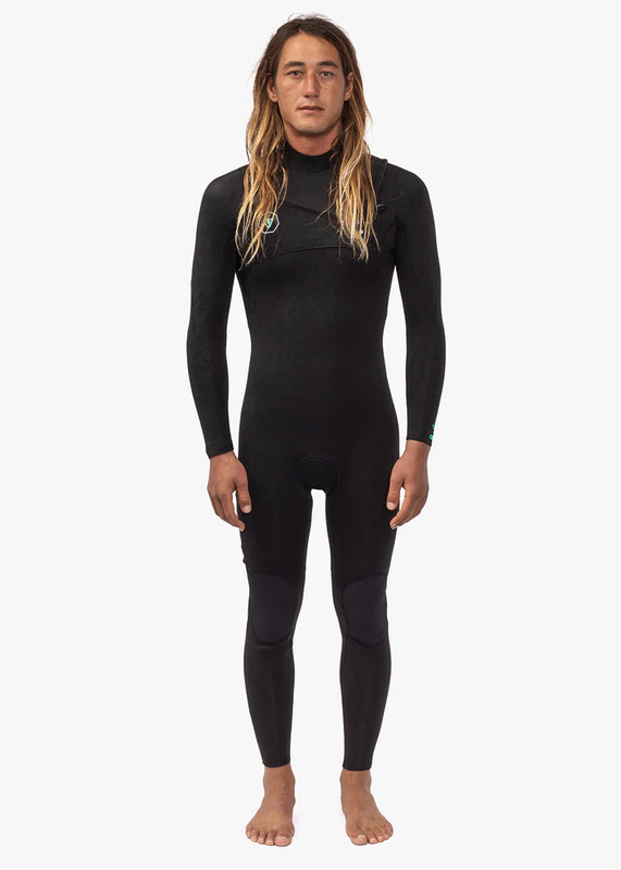 Traje de neopreno Vissla 7 Seas 4/3 mm chest zip negro para surf